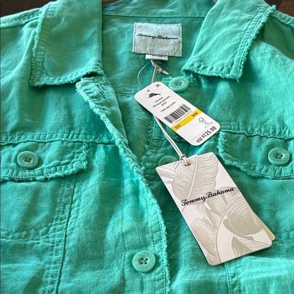 NWT Two Palms Raw Edge Jacket in Aqua Aloha size: M - Picture 6 of 7